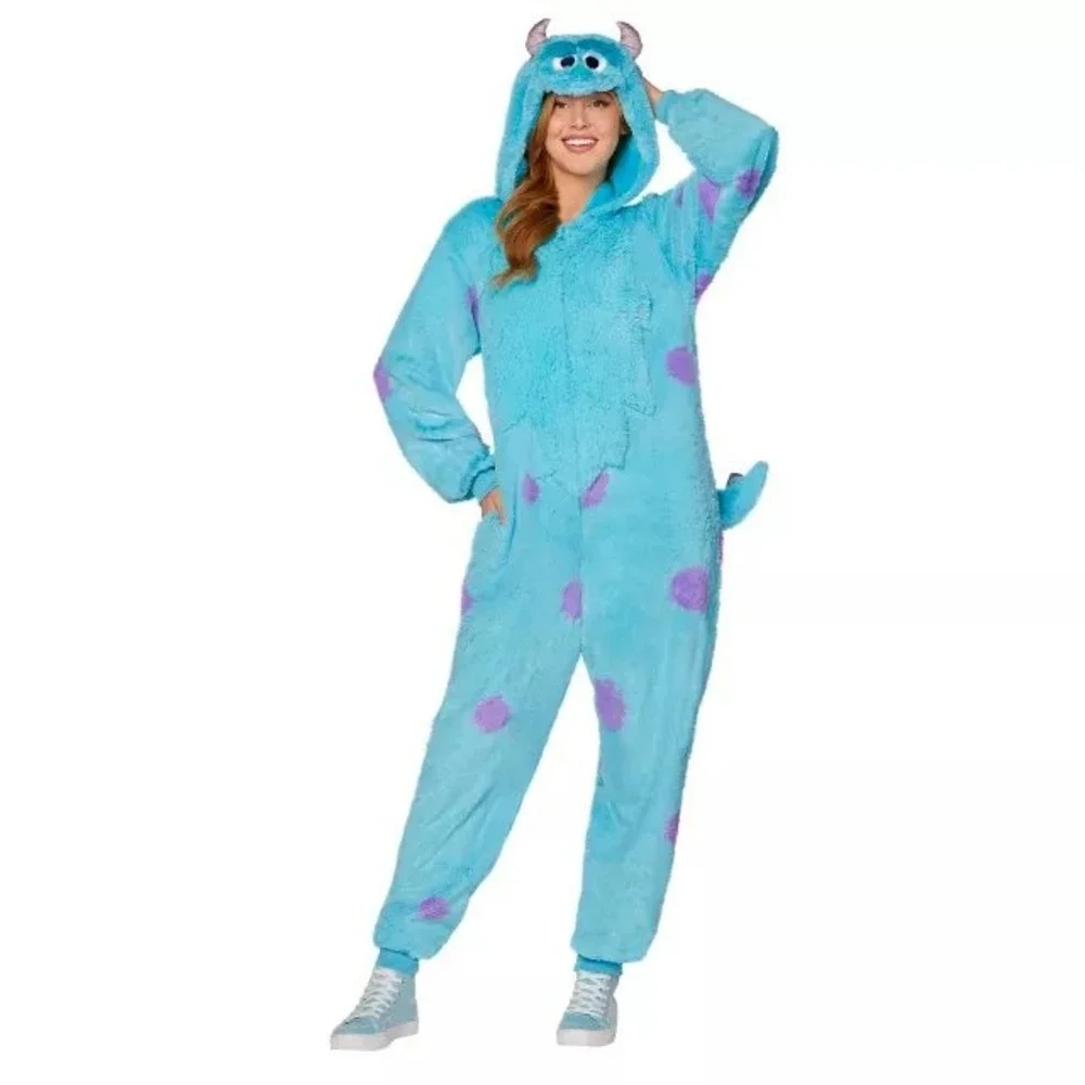 Spirit Halloween Disney Monsters Inc Sulley Plush Costume Union Suit Adult‎ L/XL - Picture 3 of 5
